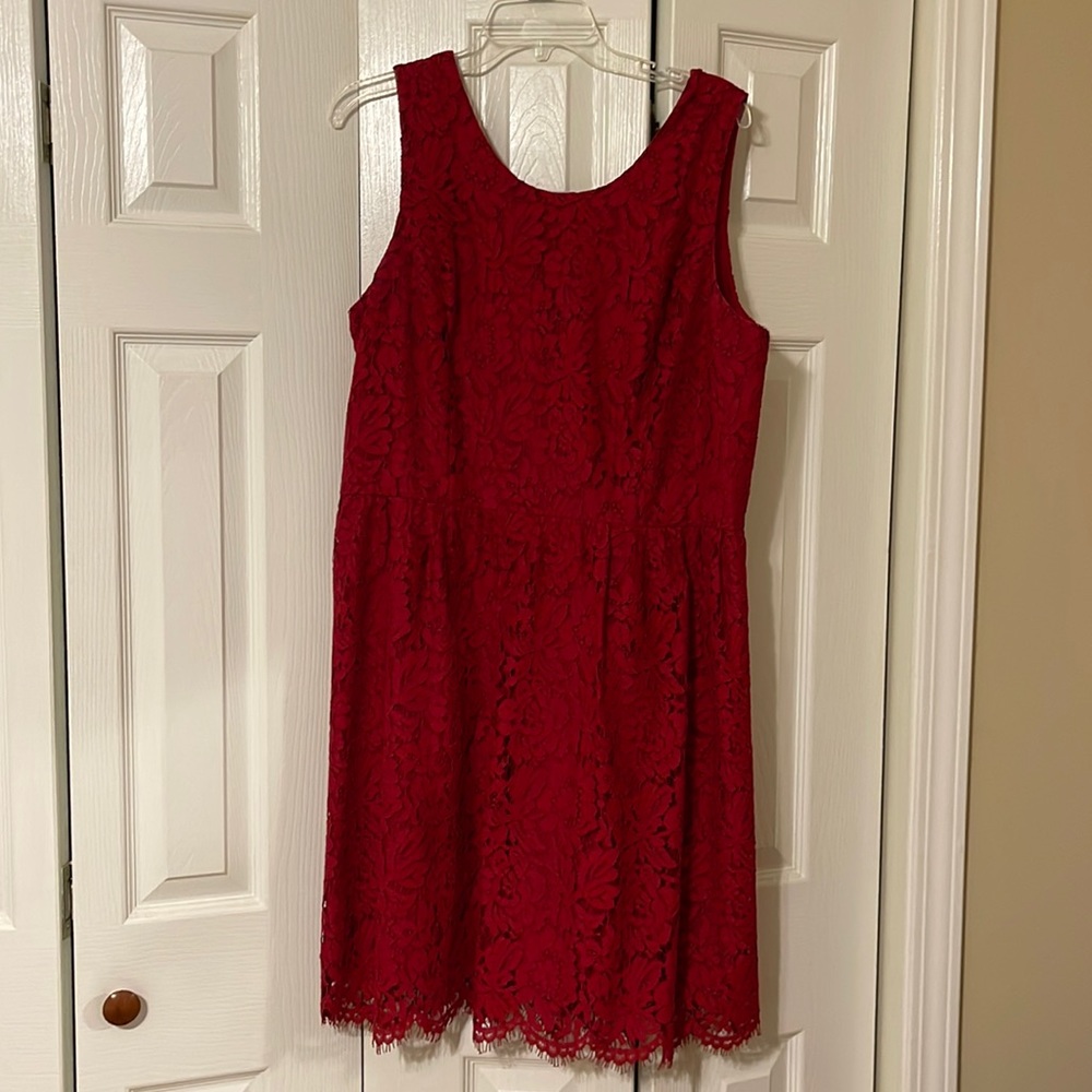 LOFT Red Lace Dress